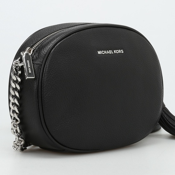 Michael Kors Pebbled Leather Oval Camera Crossbody Bag - Picture 1 of 9